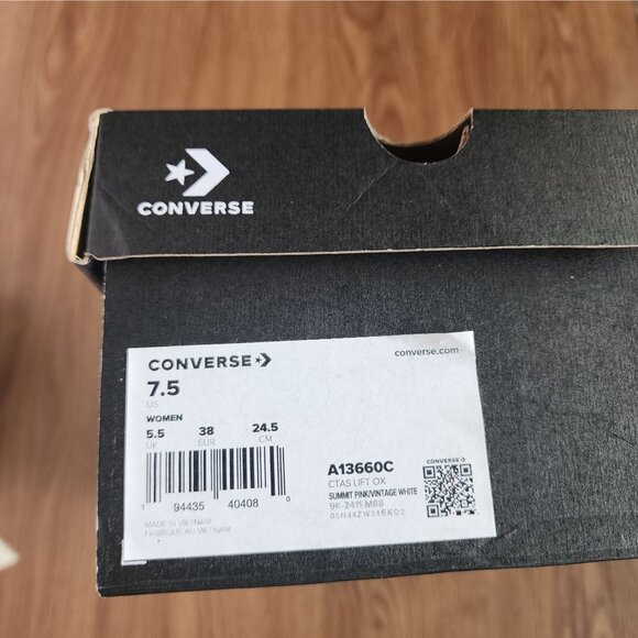 ❤️Chuck Taylor All Star Lift Platform Cross Stitch 7.5 Women Shoes Pink A13660C - Picture 9 of 13